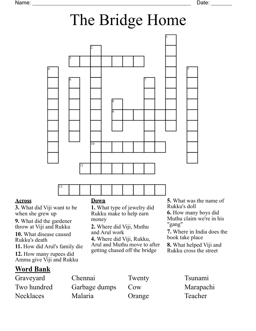 The Bridge Home Crossword