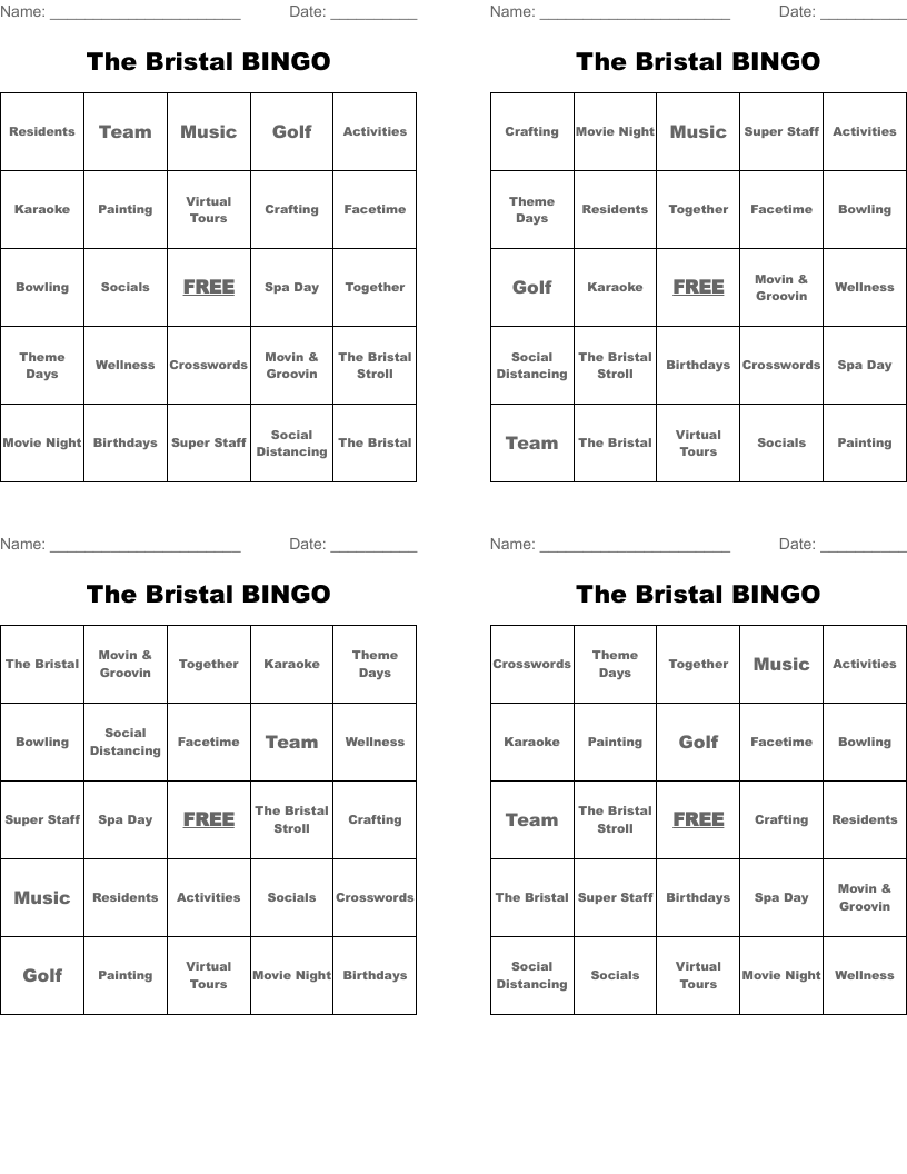 The Bristal BINGO