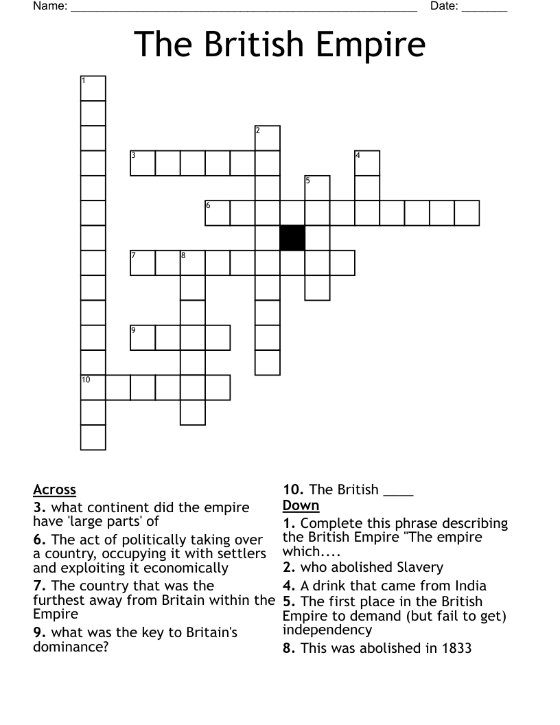 The British Empire Crossword
