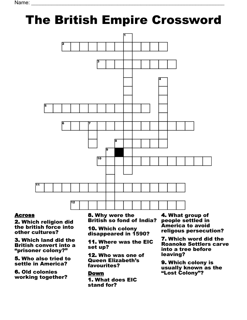 The British Empire Crossword