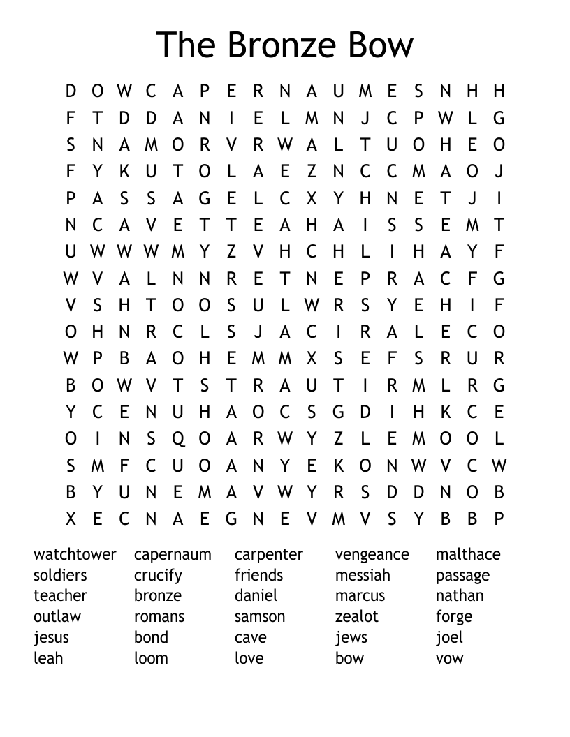 The Bronze Bow Word Search