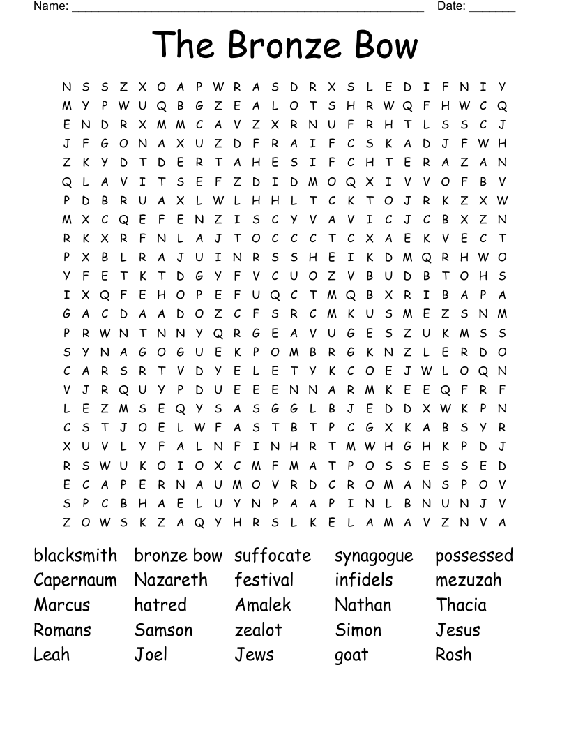 The Bronze Bow Word Search