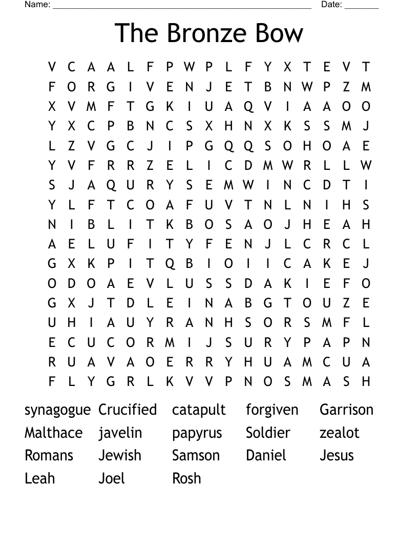 The Bronze Bow Word Search