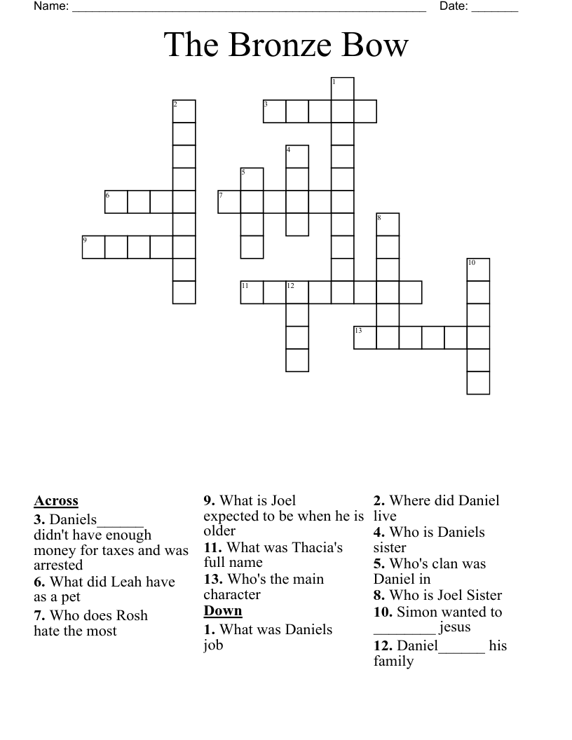 The Bronze Bow Crossword