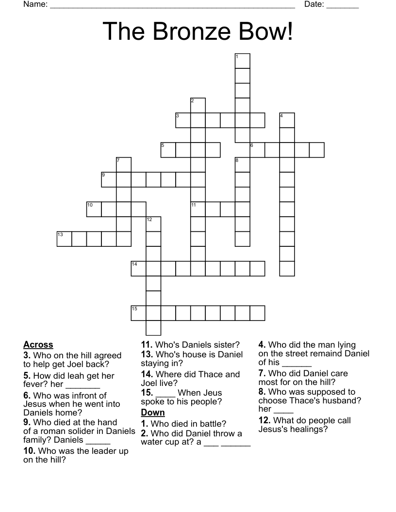 The Bronze Bow! Crossword