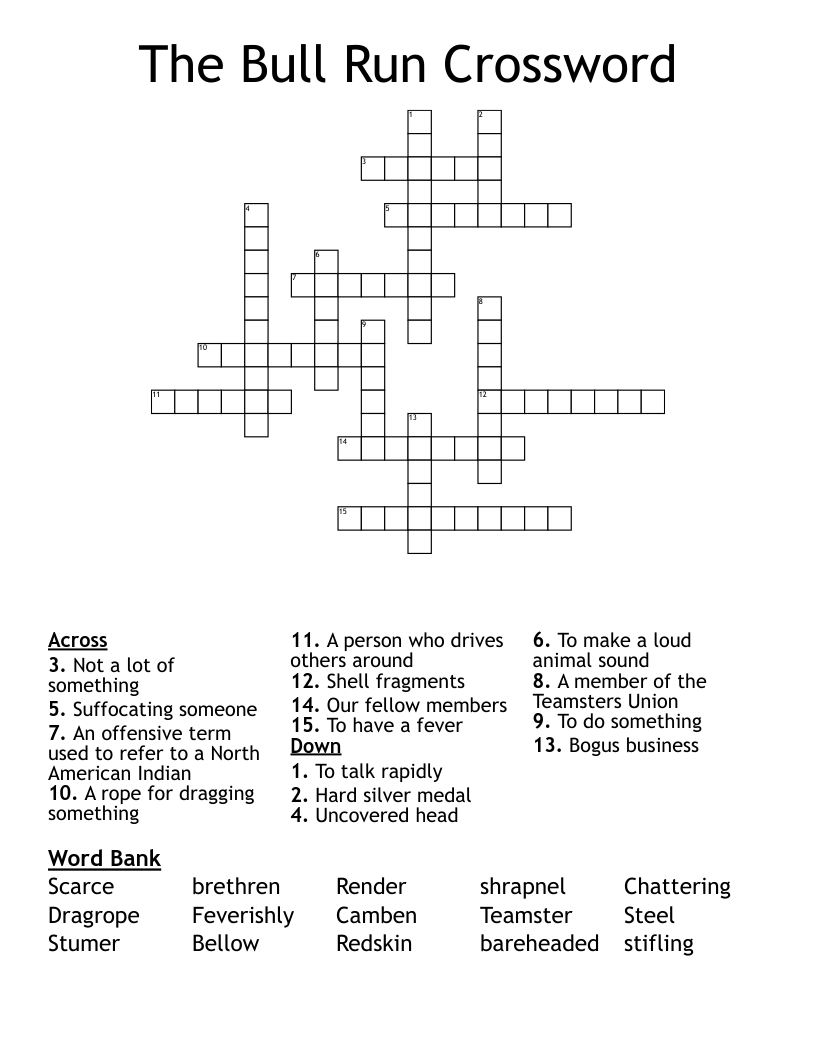 The Bull Run Crossword
