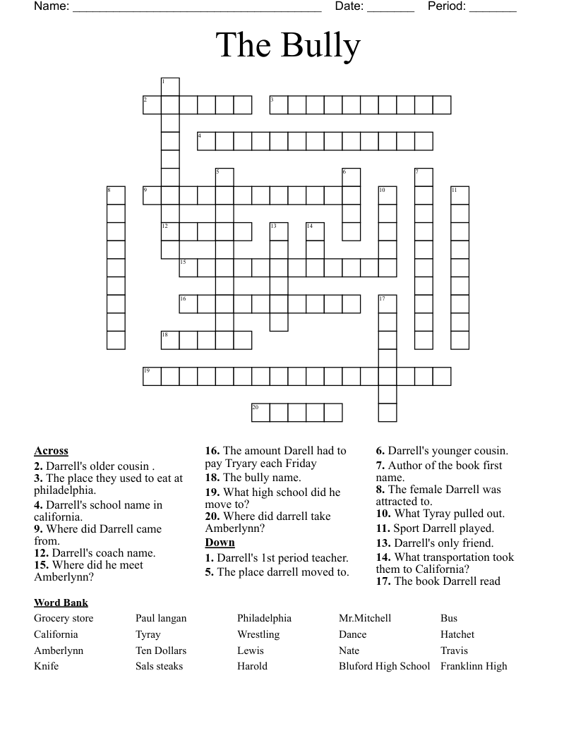 The Bully Crossword