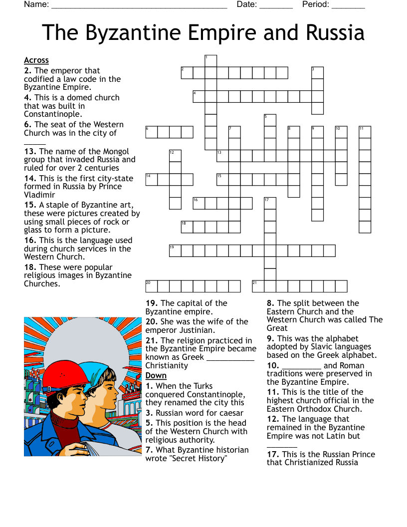 The Byzantine Empire and Russia Crossword