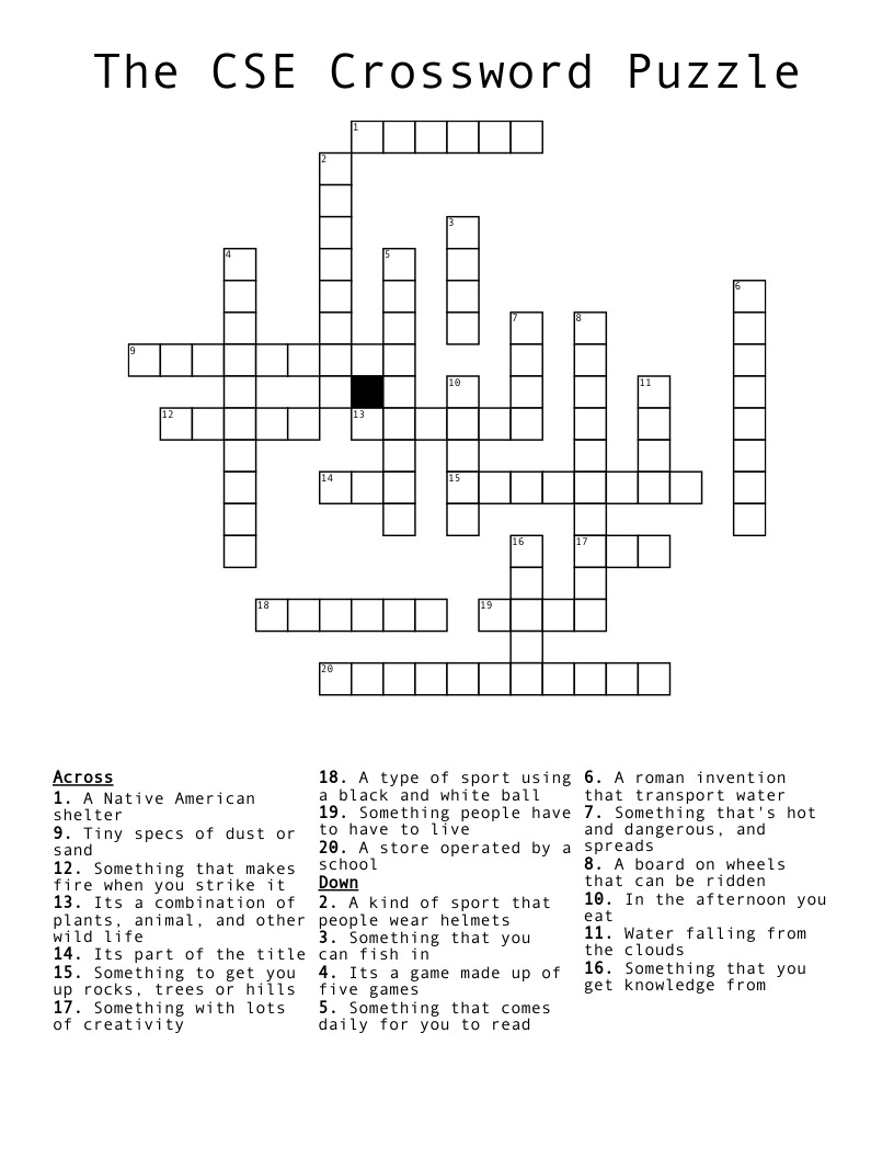 The CSE Crossword Puzzle