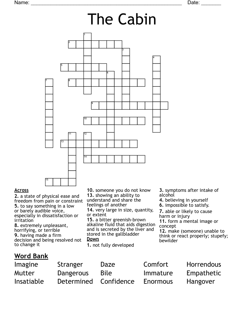 The Cabin Crossword