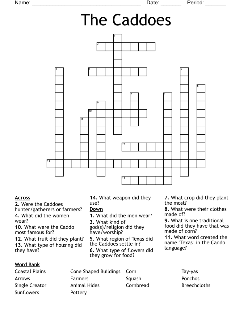 The Caddoes Crossword