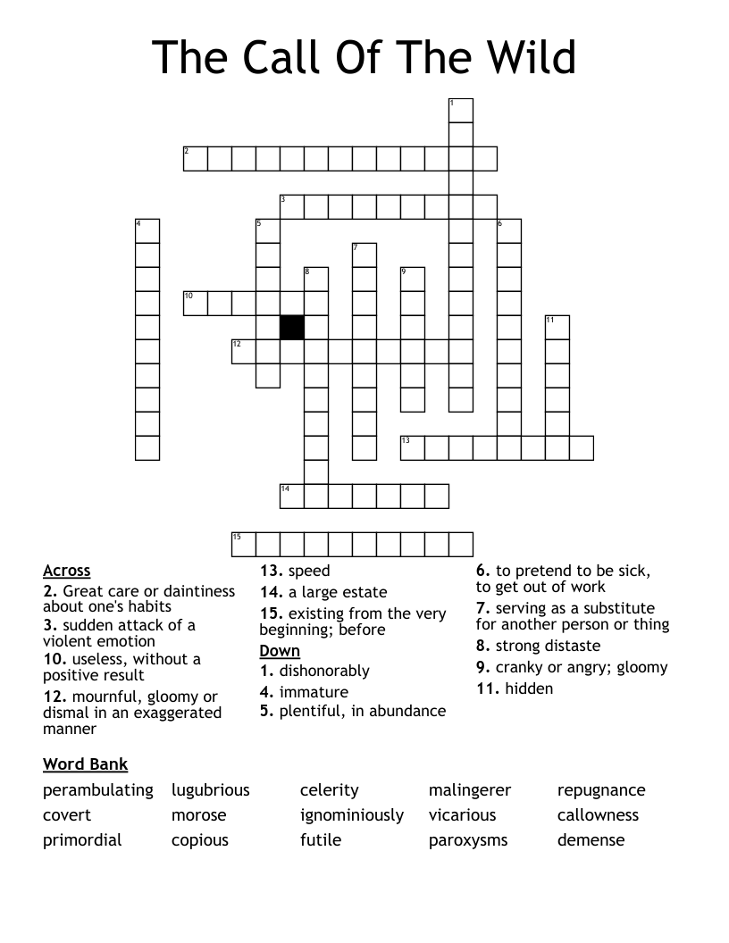 The Call Of The Wild Crossword