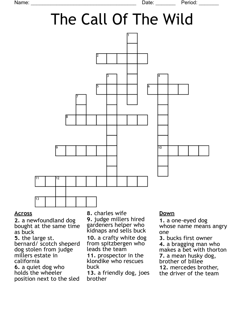 The Call Of The Wild Crossword