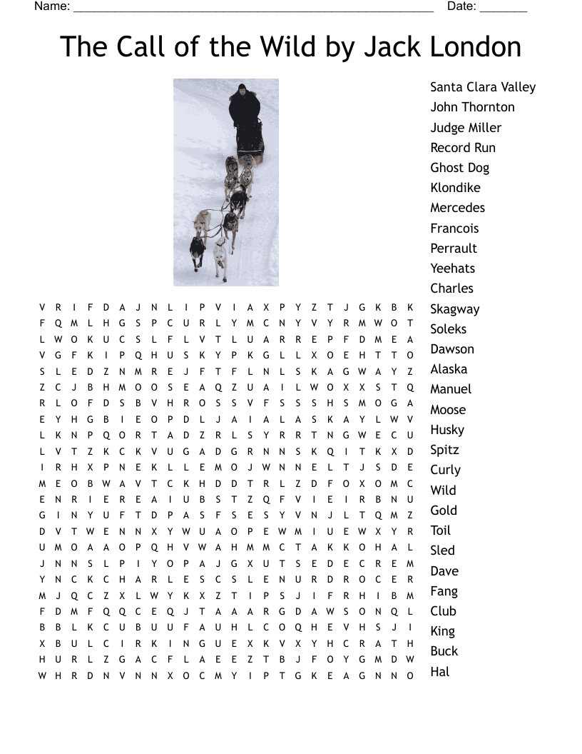 The Call of the Wild by Jack London Word Search