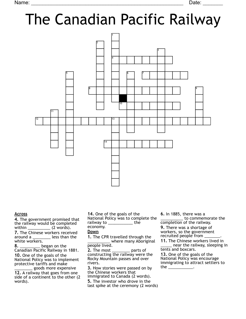 The Canadian Pacific Railway Crossword