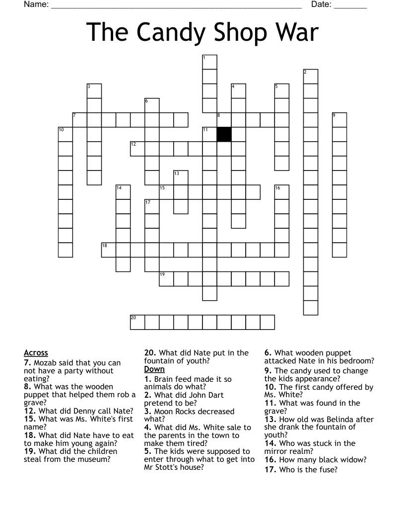 The Candy Shop War Crossword