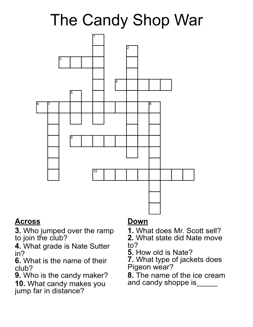 The Candy Shop War Crossword