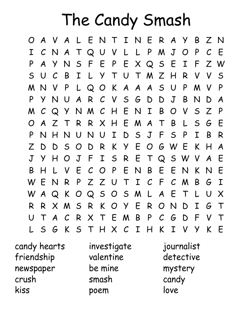 The Candy Smash Word Search