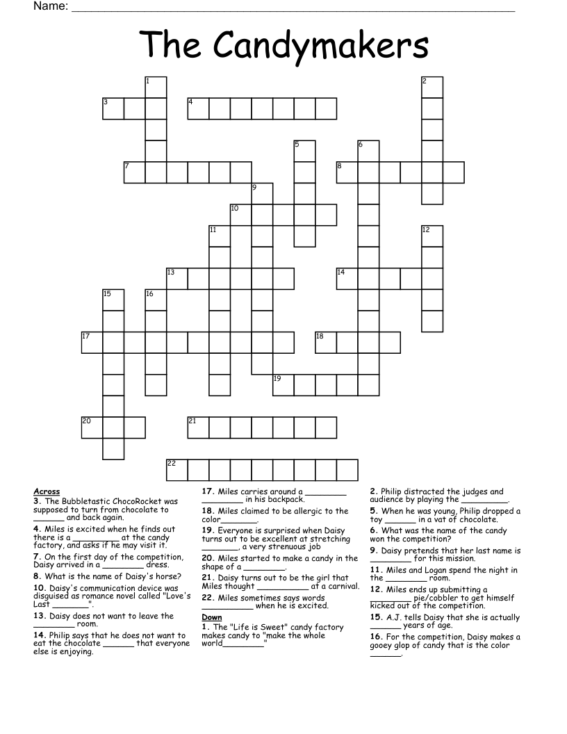 The Candymakers Crossword