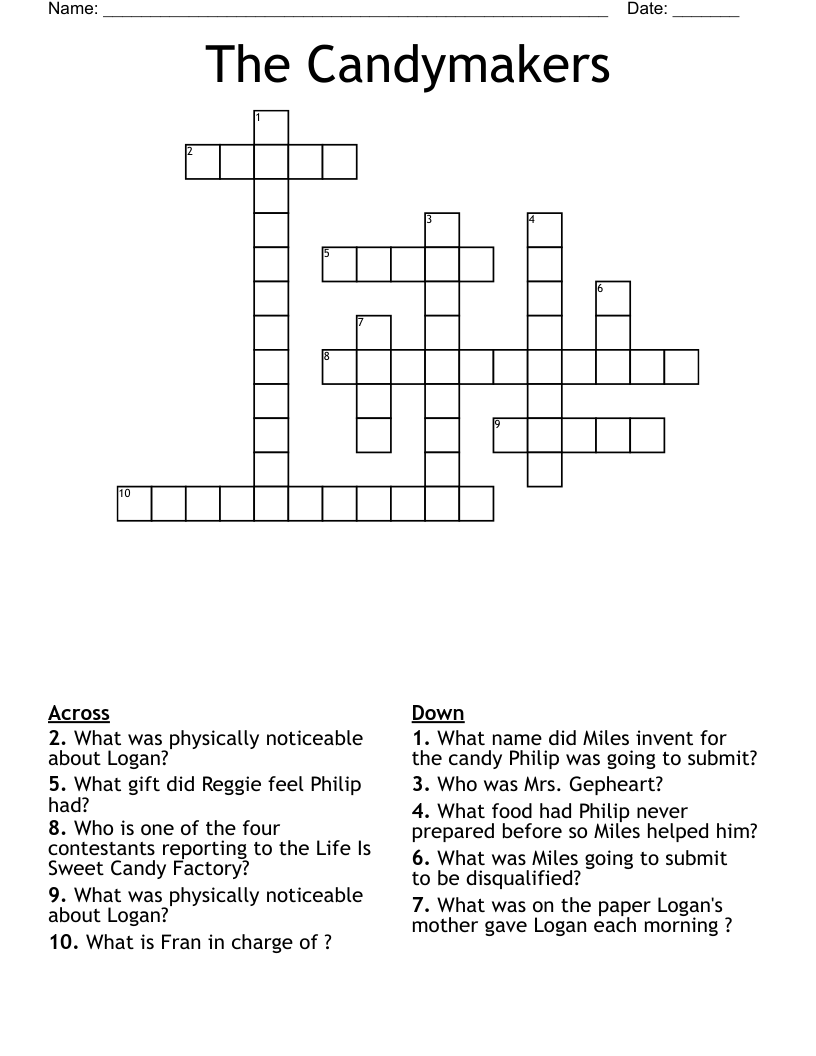 The Candymakers  Crossword