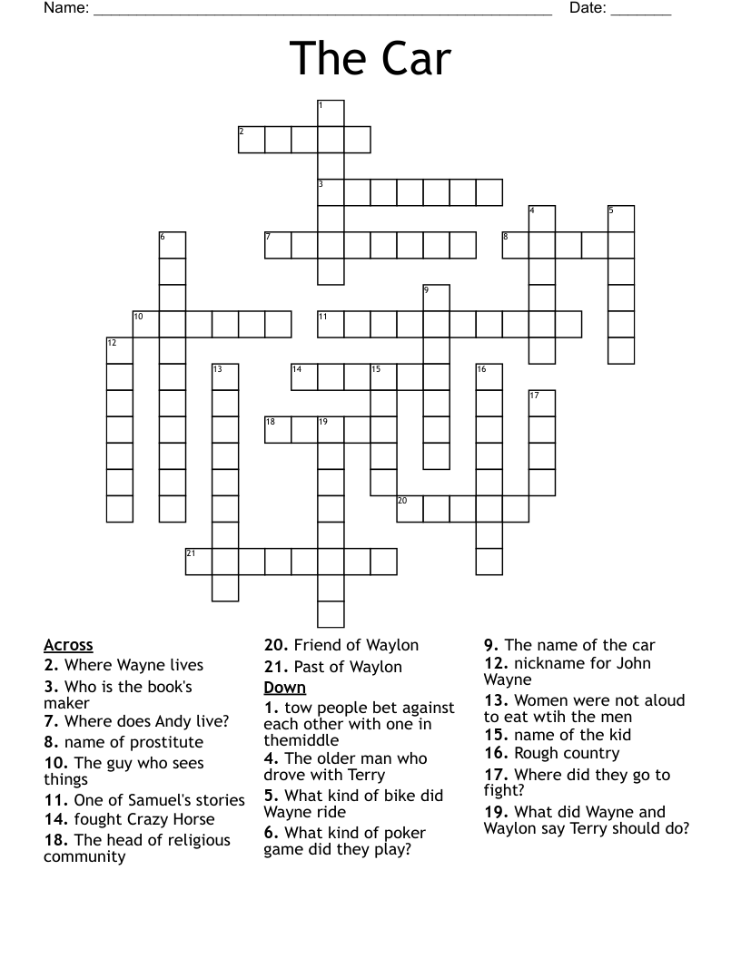 The Car Crossword