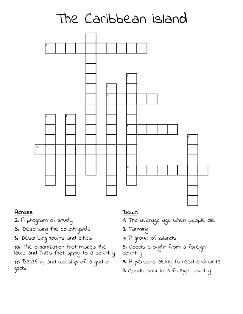 The Caribbean island Crossword