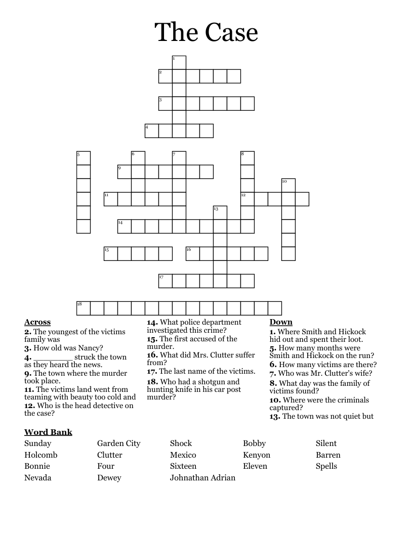 The Case Crossword