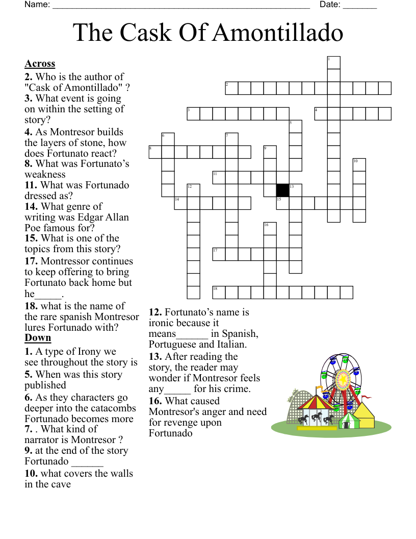 The Cask Of Amontillado Crossword