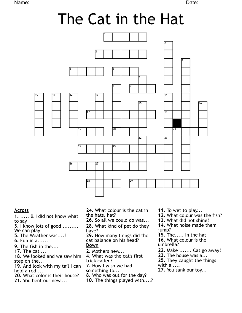 The Cat in the Hat Crossword