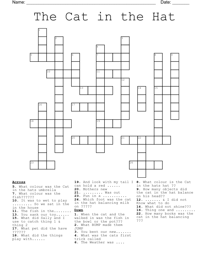 The Cat in the Hat Crossword
