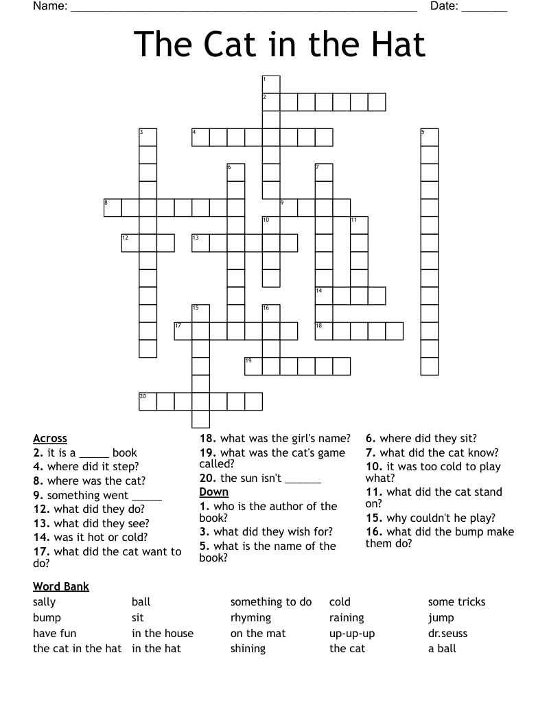 The Cat in the Hat Crossword