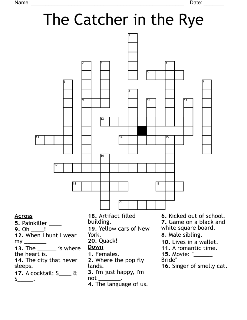 The Catcher in the Rye Crossword