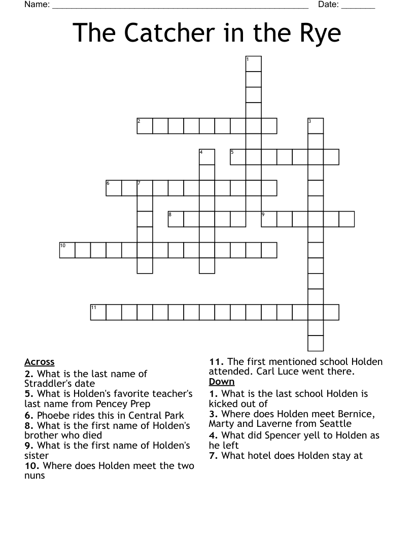 The Catcher in the Rye Crossword
