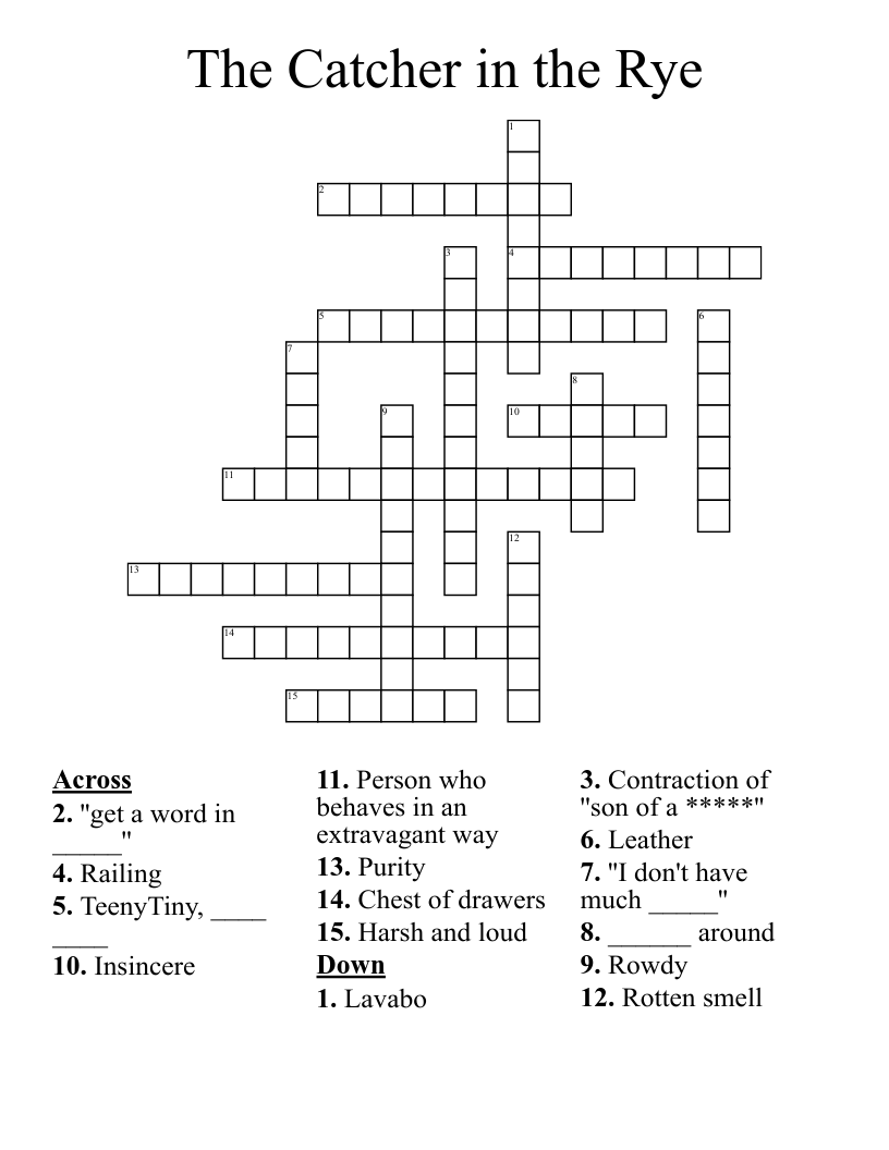 The Catcher in the Rye Crossword