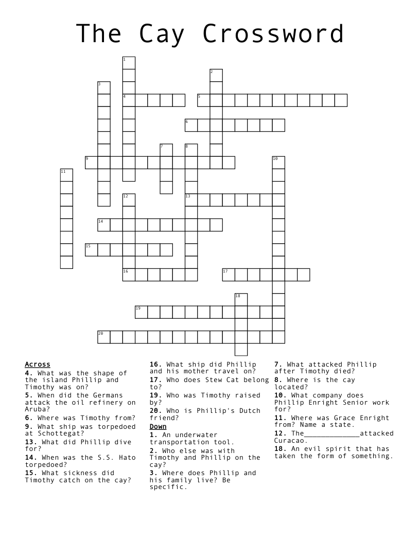 The Cay Crossword