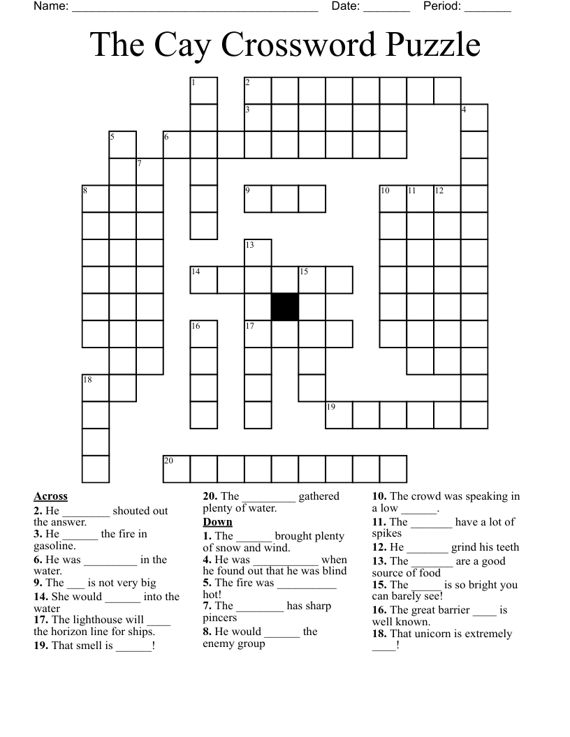 The Cay Crossword Puzzle
