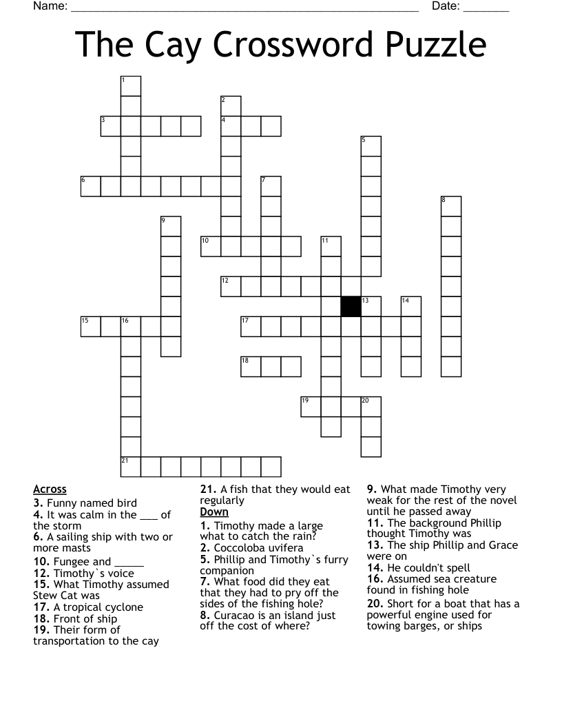 The Cay Crossword Puzzle