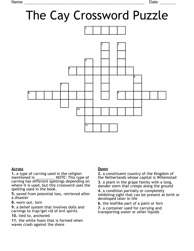 The Cay Crossword Puzzle