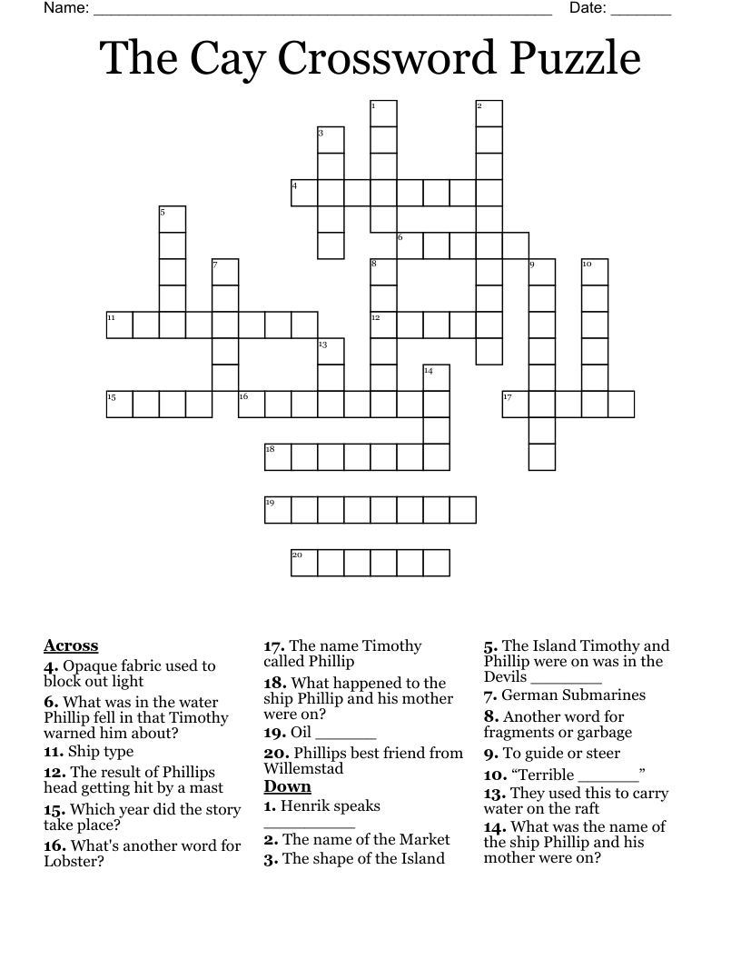 The Cay Crossword Puzzle