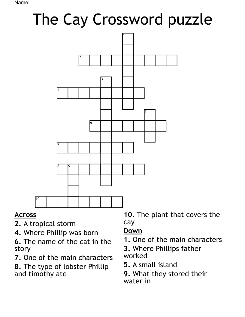 The Cay Crossword puzzle