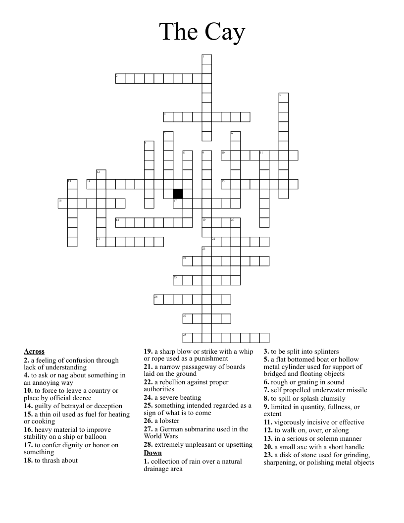 The Cay  Crossword