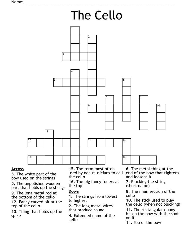 The Cello Crossword