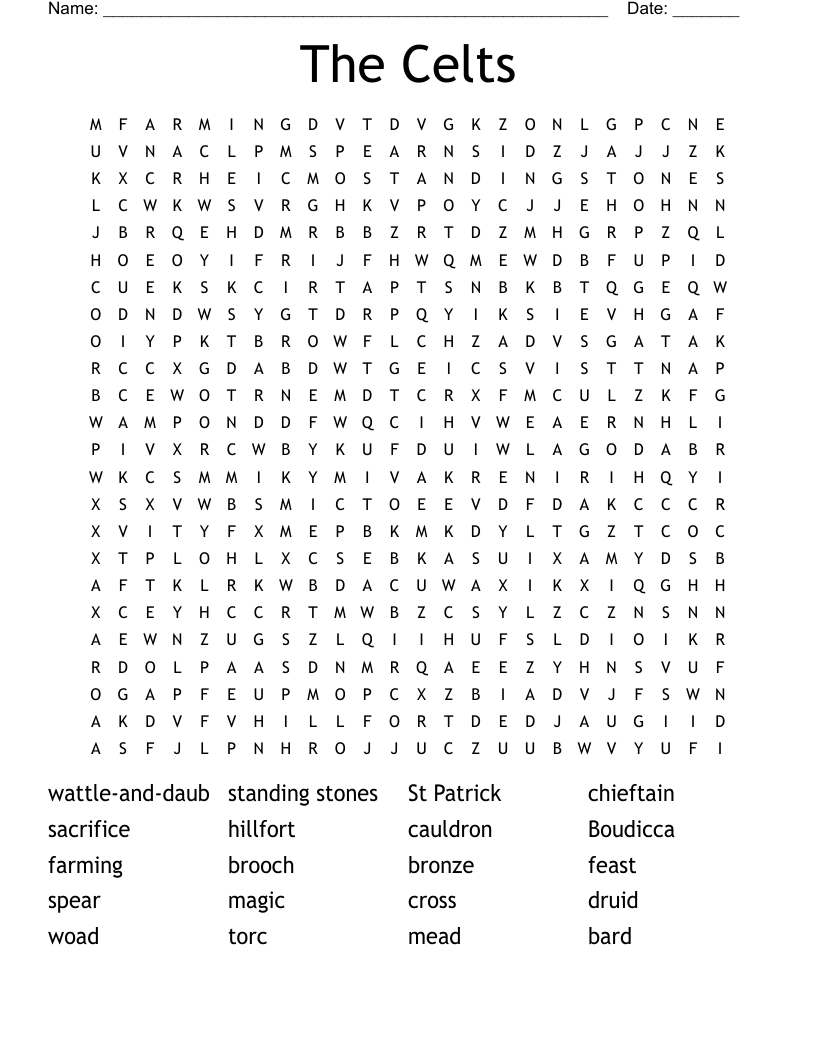 The Celts Word Search