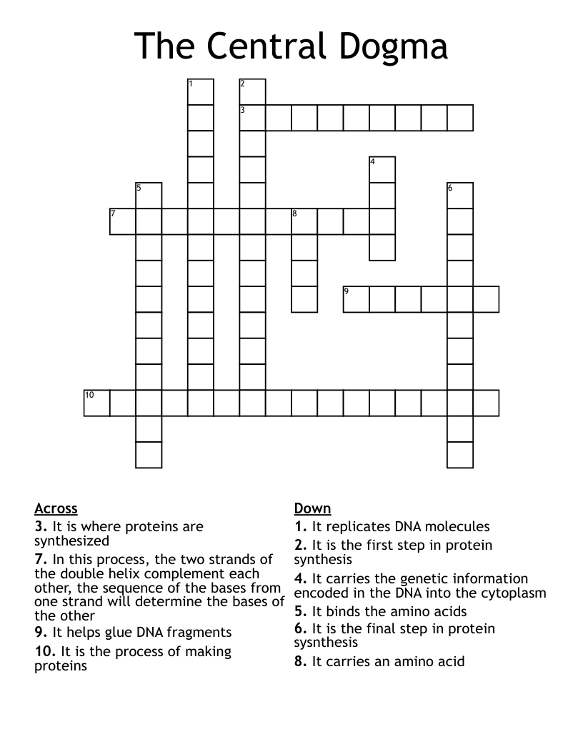 The Central Dogma Crossword