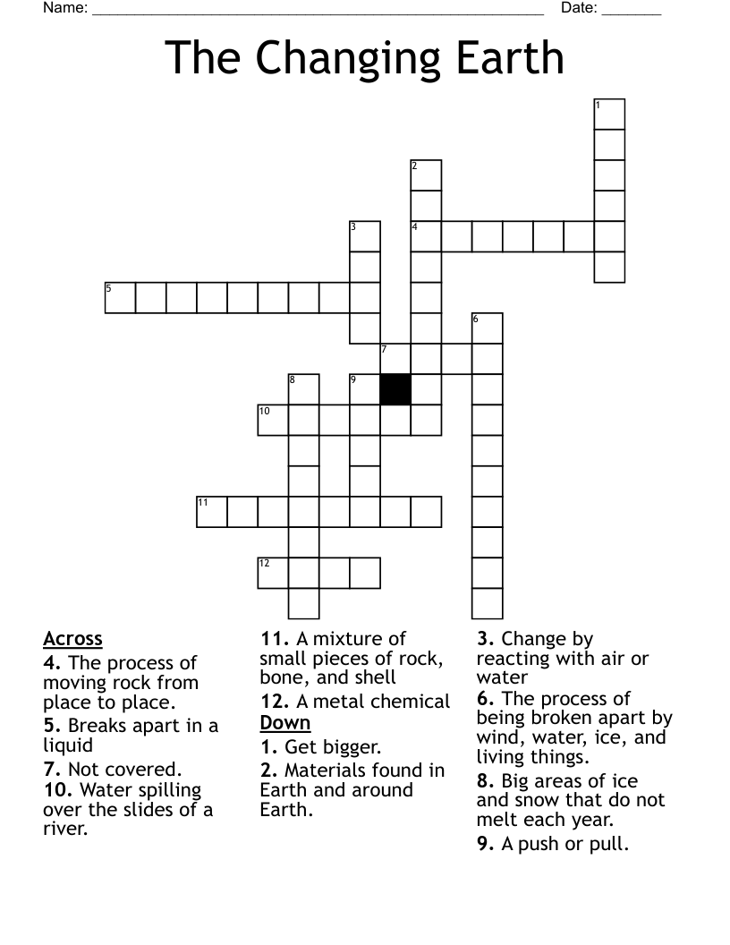The Changing Earth Crossword