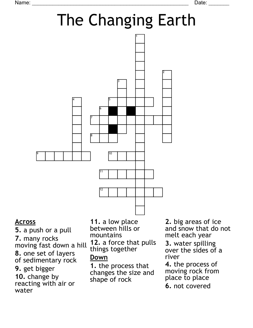 The Changing Earth Crossword