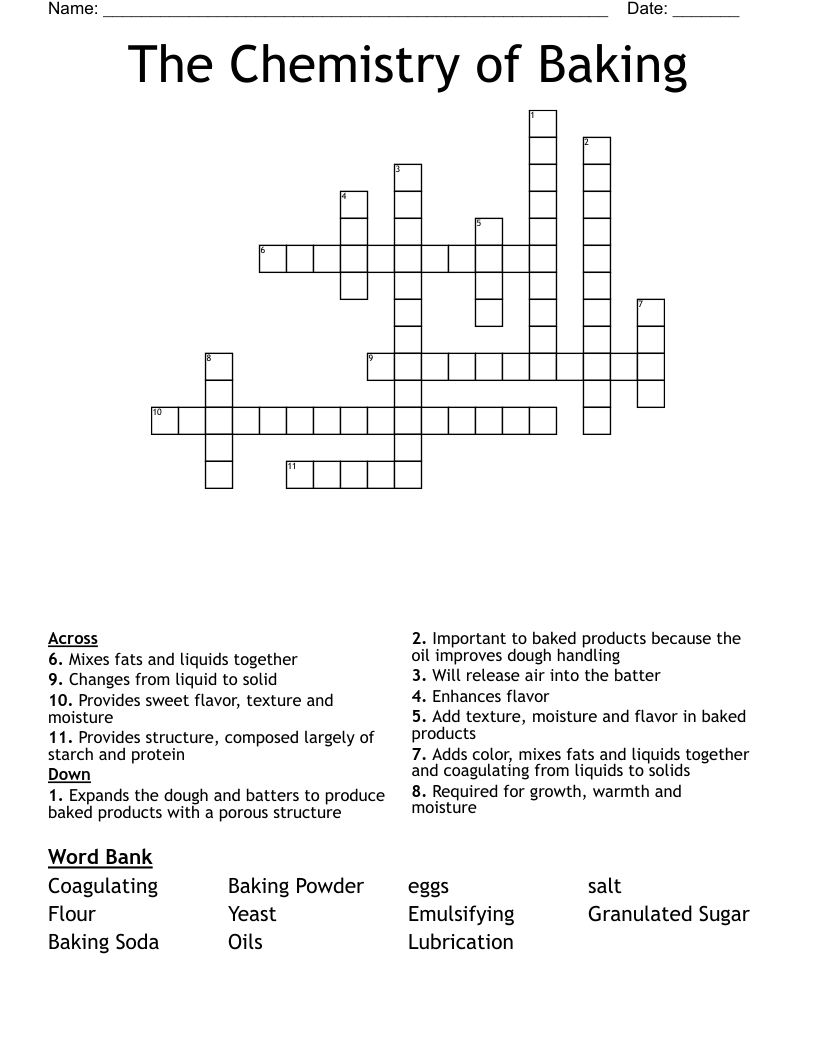 The Chemistry of Baking Crossword