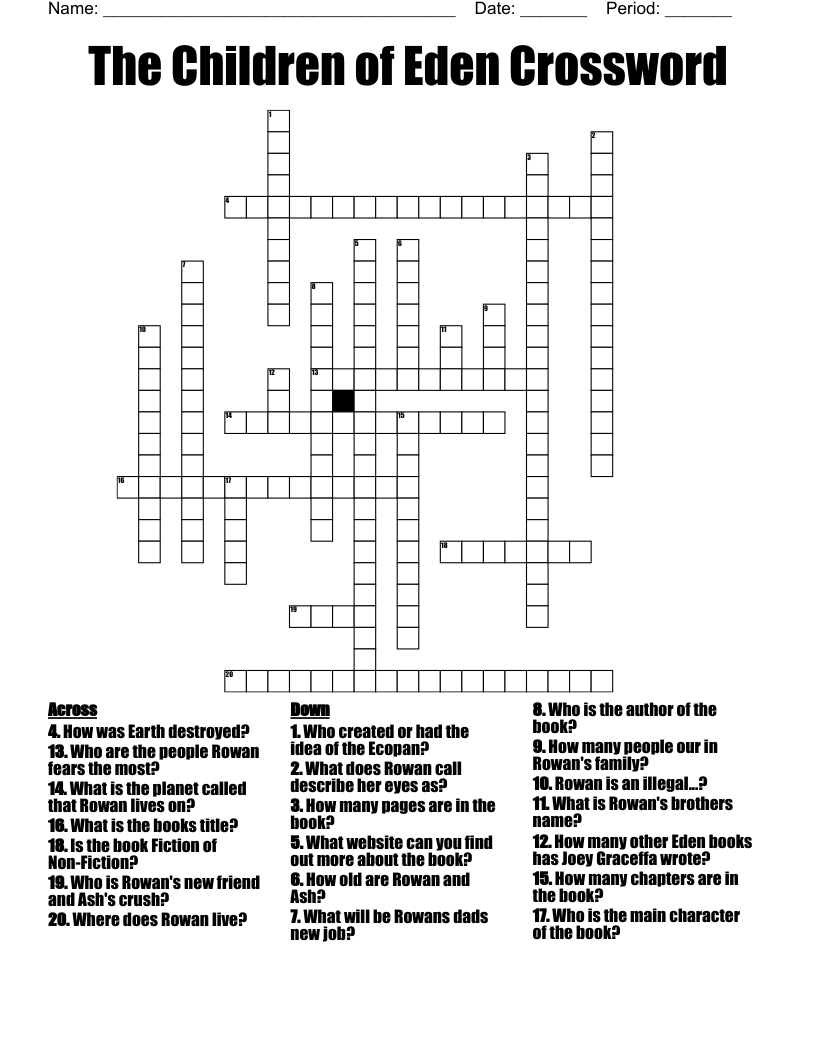 The Children of Eden Crossword 