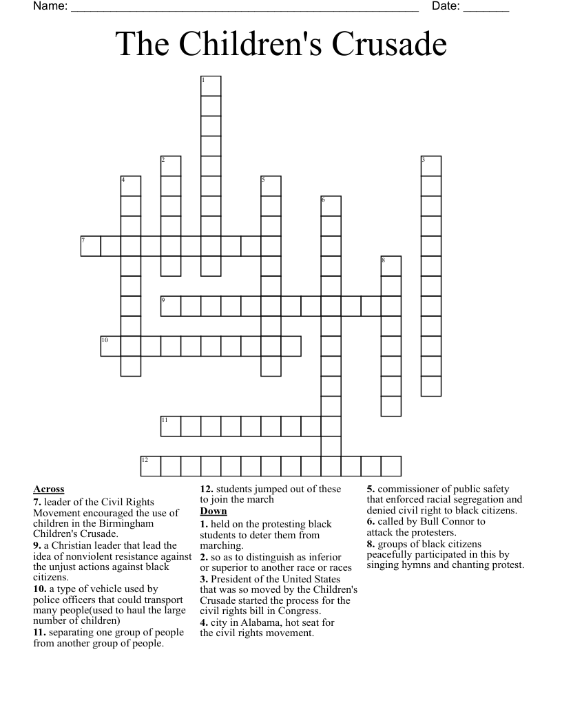 The Children's Crusade  Crossword