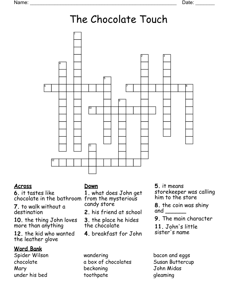 The Chocolate Touch                               Crossword